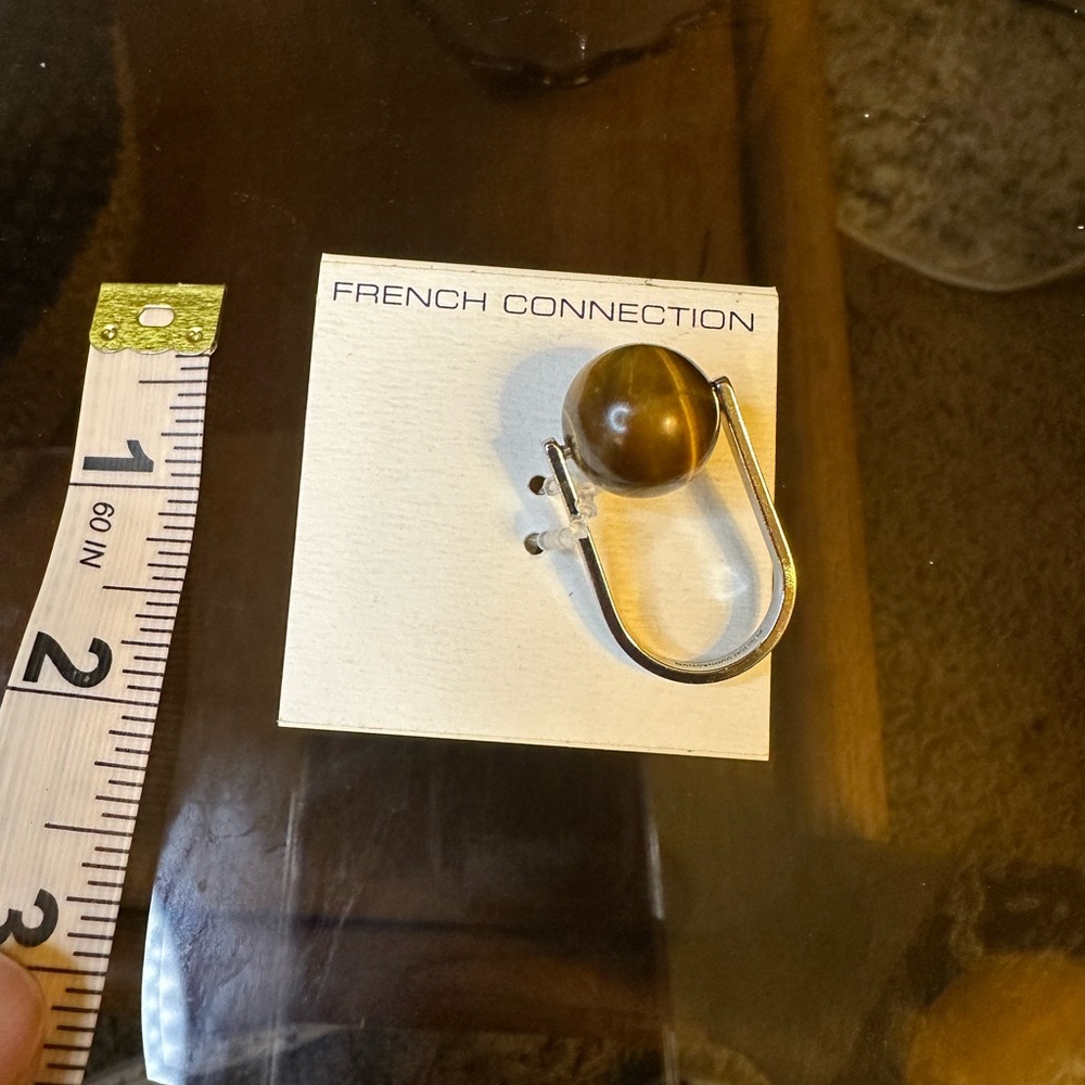 NWT French Connection Silver and brown orbital bead ring.  Women size 7